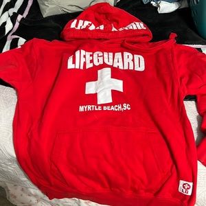 Lightly worn LIFEGUARD brand lifeguard logo hooded sweatshirt